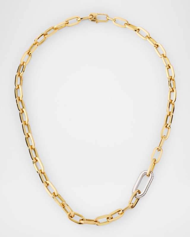 18K Yellow and White Gold Diamond Classic Necklace